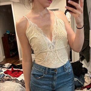 Cream Lace Bodysuit